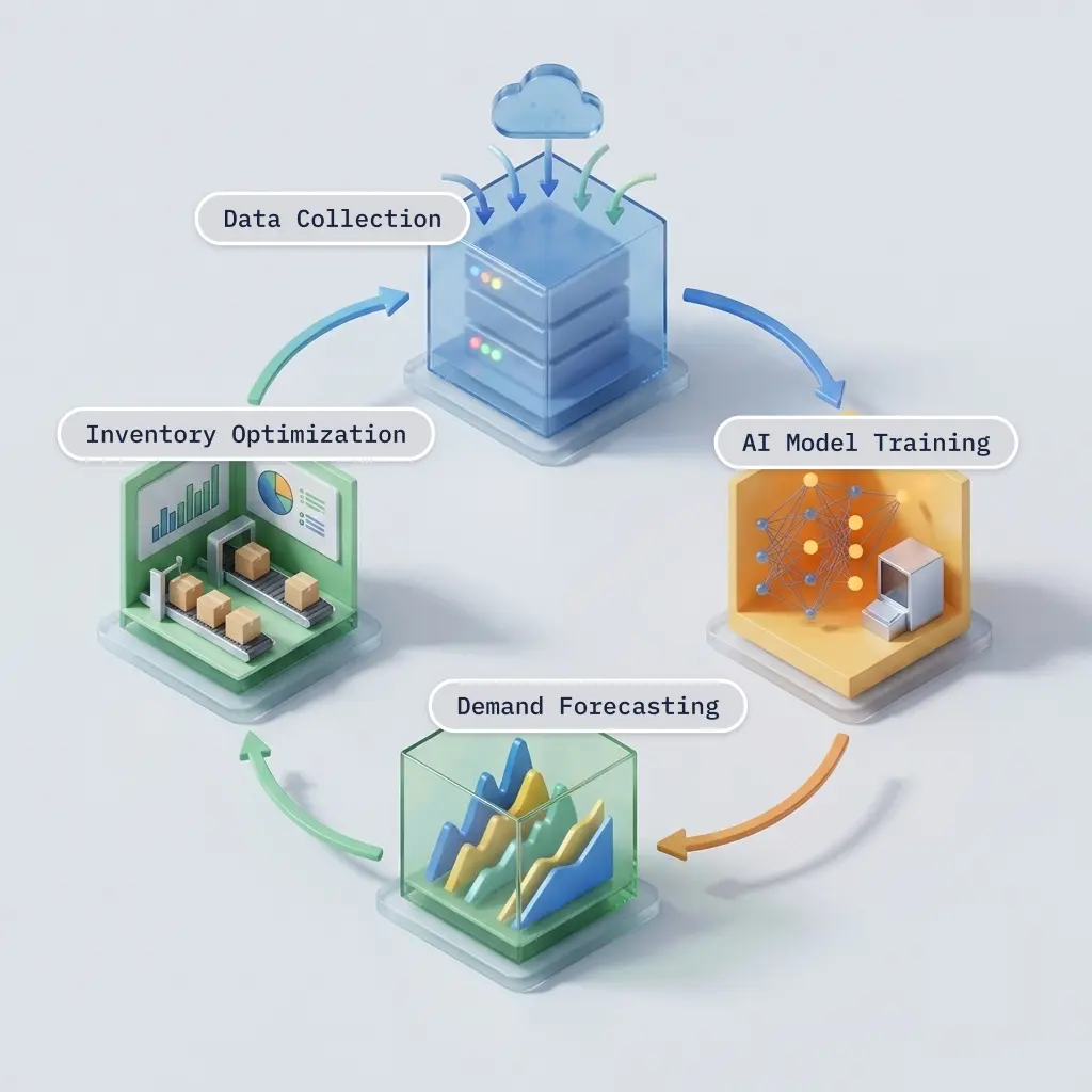 schema of AI demand forecasting - intuendi